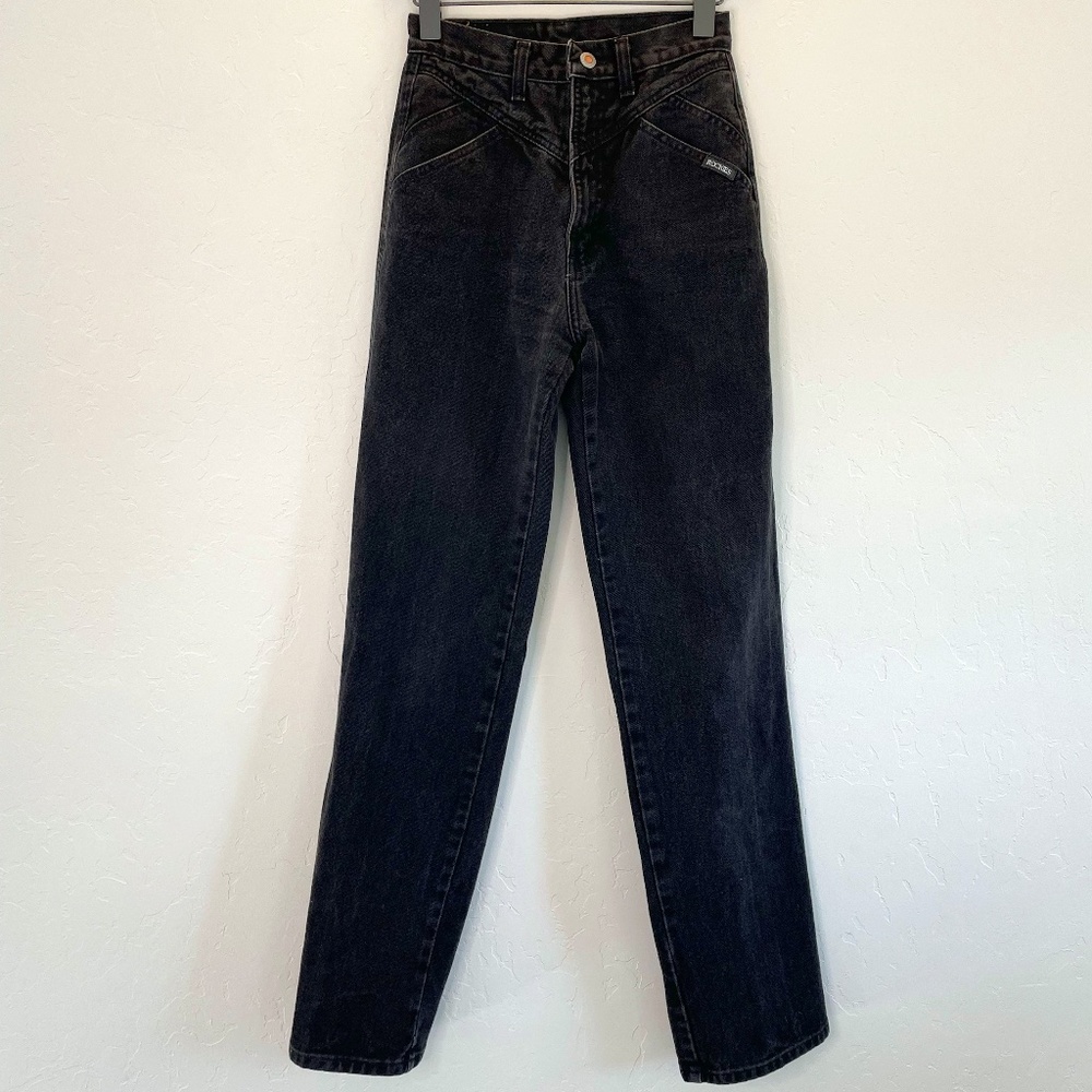 Black 80's Denim Authentic Rockies Western Style High Rise Jeans